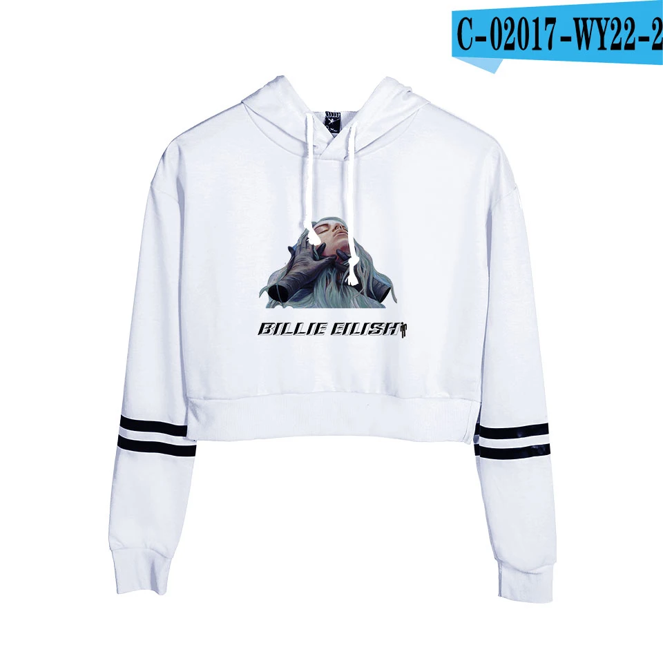 Новинка, толстовка с капюшоном, Женская толстовка, одежда с капюшоном Billie Eilish Harajuku, худи с принтом, уличная одежда, топ размера плюс, повседневные толстовки - Цвет: white