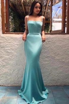

Newest Prom Gown Spaghetti Straps Mermaid Long Evening Dress