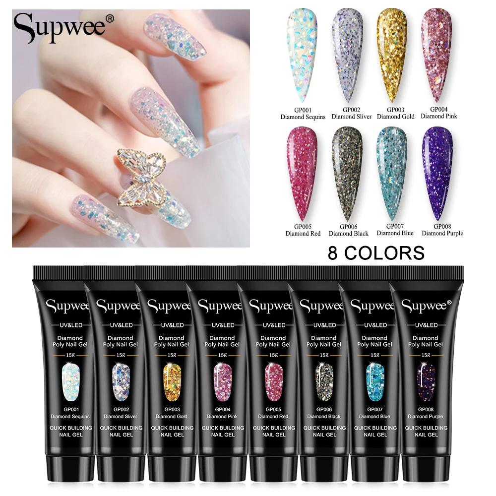 Amazon.com : Skexiod Glitter Gel Nail Polish Set, 12 Pcs 10ml Colorful  Glitter Holographic Gel Nail Polish Sparkly Soak Off LED UV Nail Gel Polish  for Nail Art Starter DIY at Home