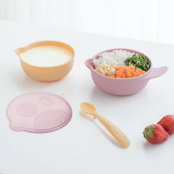 

Baby Feeding Food Tableware Eco-Friendly Toddle Kids Dishes Baby Child Eating Dinnerware Training Bowl Spoon