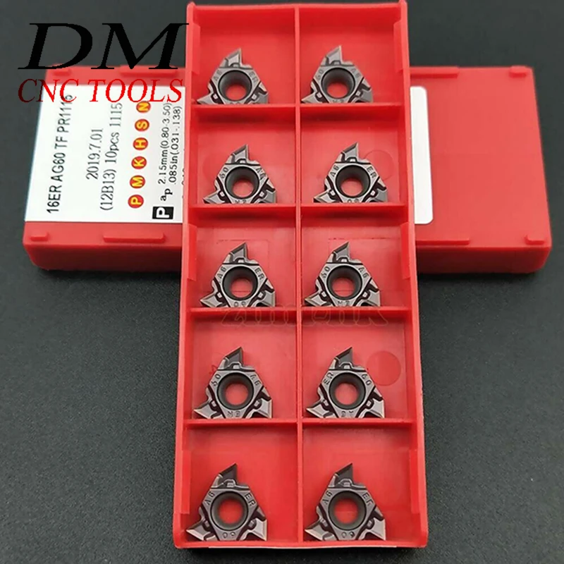 

10pcs 16ER AG60 TF PR 1115/16IR AG60 TF PR1115 CNC blades Thread Lathe accessories insert for steel Cemented carbide blade
