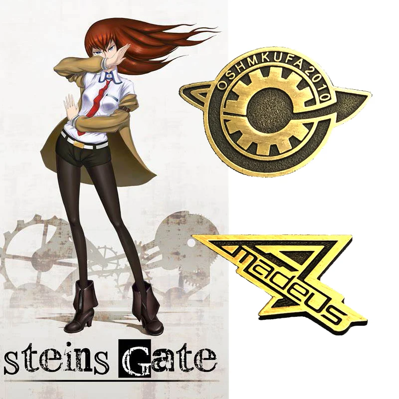 

Steins Gate makise kurisu LabMem Costumes Badge Okabe Rintarou Cosplay Pin The Fate of The Stone Door Cosplay Accessories