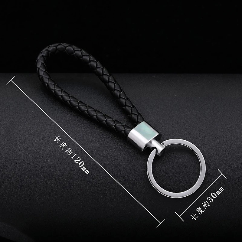 PU Leather Braided Woven Rope Keychain DIY Bag Pendant Key Chain Holder Key Car Trinket Keyring For Men Women Gift Jewelry 1 PCS