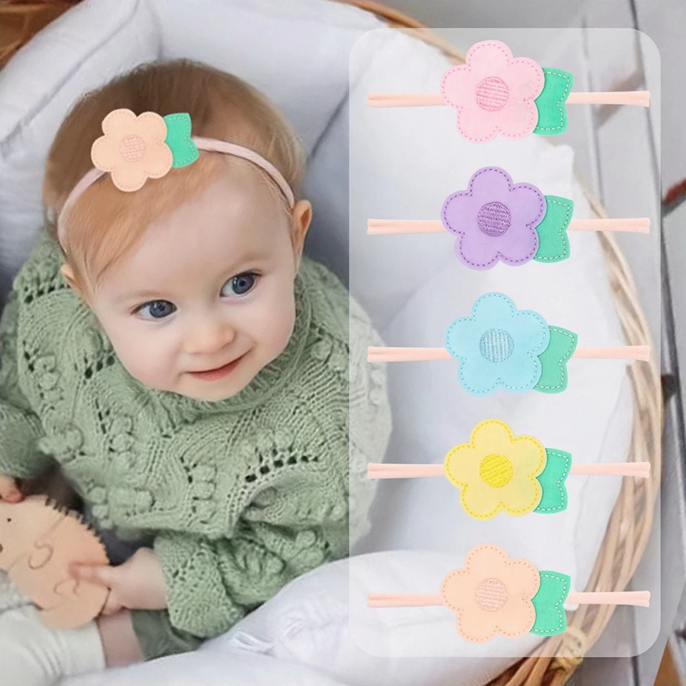 

1 PCS Lovely Handmade Embroidery Flower Traceless Elastic Headband Fashion Baby Girls Nylon Hairband DIY Headwear Birthday Gifts