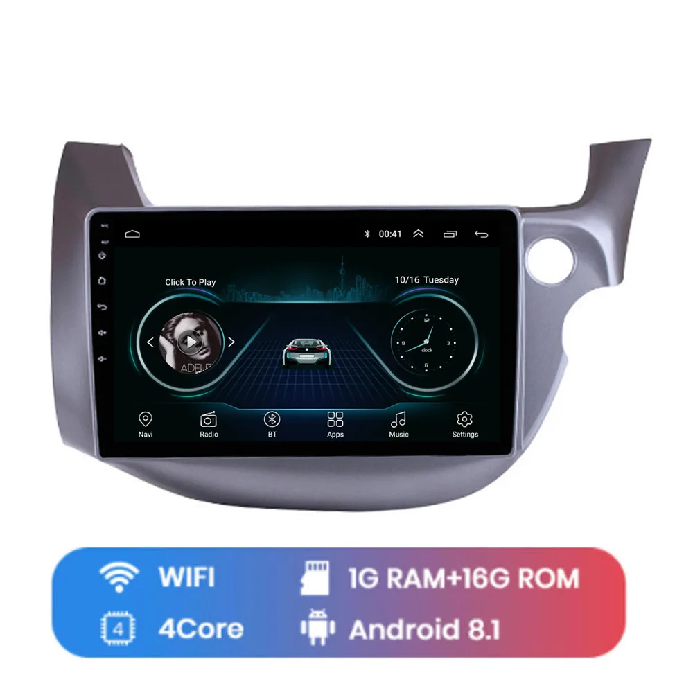 4G LTE Android 8,1 для HONDA JAZZ FIT правый руль 2007-2013 Мультимедиа стерео автомобильный dvd-плеер навигация gps радио - Цвет: WIFI (1G 16G)