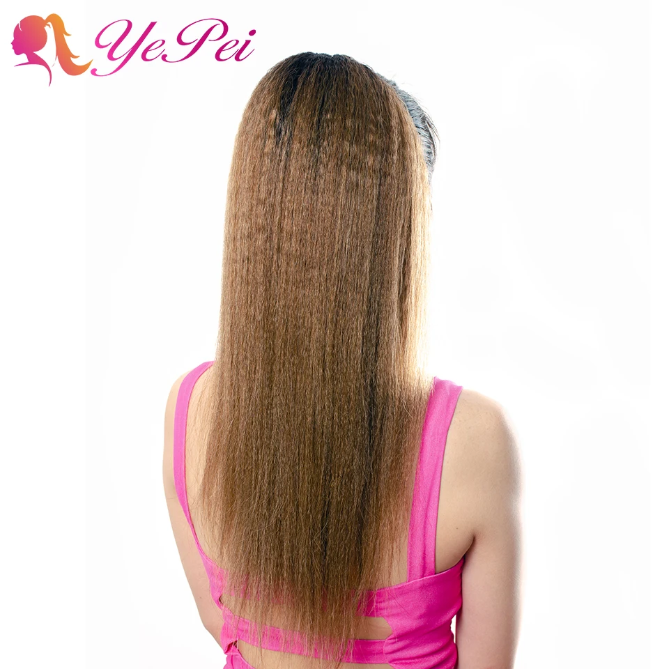 

Yepei Kinky Straight Ponytail Human Hair Brazilian Clip In Extensions Remy Ombre Pony Tail