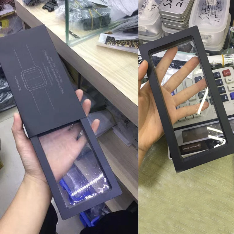 Бумажная упаковка, черная Высококачественная коробка, простой стиль для Apple Watch, ремешок 38 мм, 42 мм, 44 мм, 40 мм, подарочные коробки, и розничная
