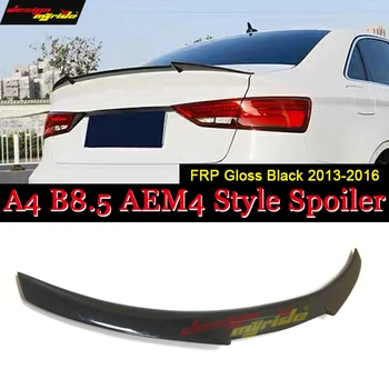 

For A udi A4 A4a A4Q Car Rear Trunk Boot Lip Spoiler Wing A4 B8.5 M4 Style FRP Gloss Black duckbill trunk Spoiler Tail 2013-2016