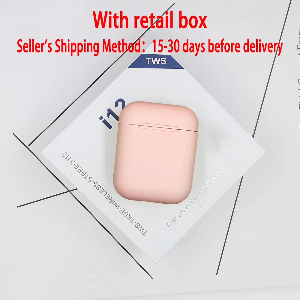 i12 With Box Pink I9s i12 Tws беспроводные bluetooth-наушники 5,0, мини-наушники с микрофоном, зарядная коробка, Спортивная гарнитура для iphone, Xiaomi, huawei - Цвет: i12 With Box Pink