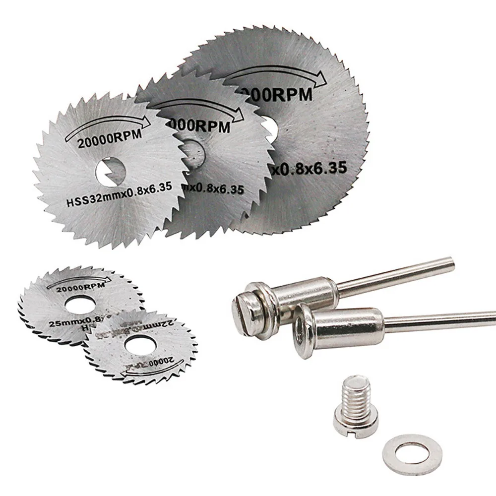 5x Hss circular wood cutting saw blade + 2x mandrel drill for rotating high speed steel tool | Инструменты