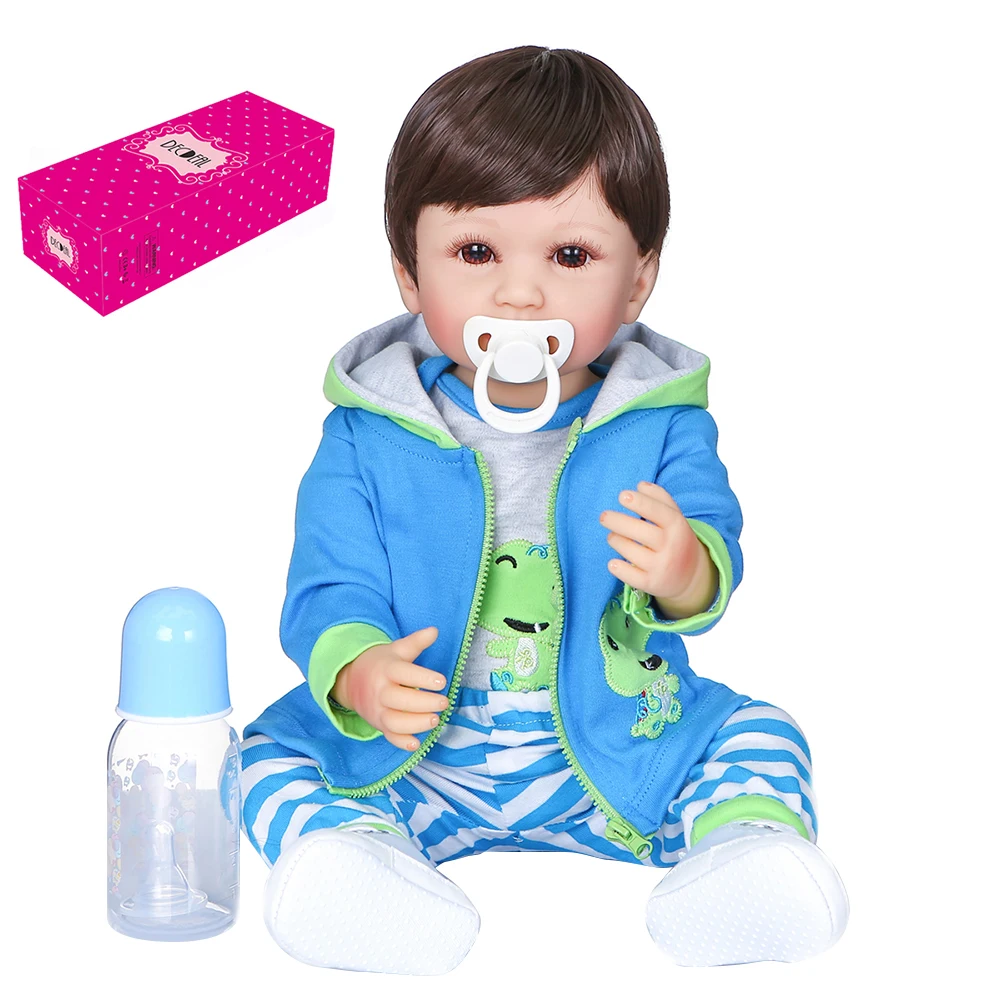 Decdeal 22 дюйма 55 см Reborn Baby Doll Силиконовые всего тела реалистичные ванна куклы