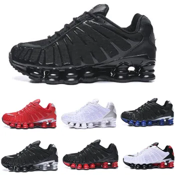 

2020 Fashion New Shox TL Mens Running Shoes Orange Triple Black Metallic Silver Cushion Walking Sports Trainers Size 40-45
