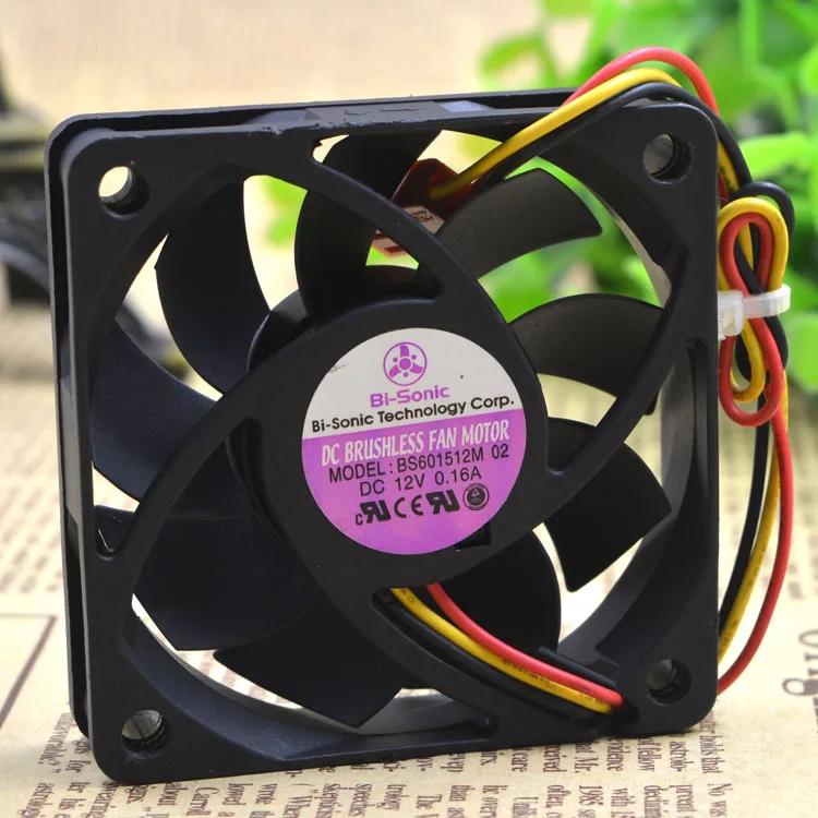 BS601512M 6015 12V 0.16A 6 см 3 провода защиты электродвигателя Вентилятор охлаждения
