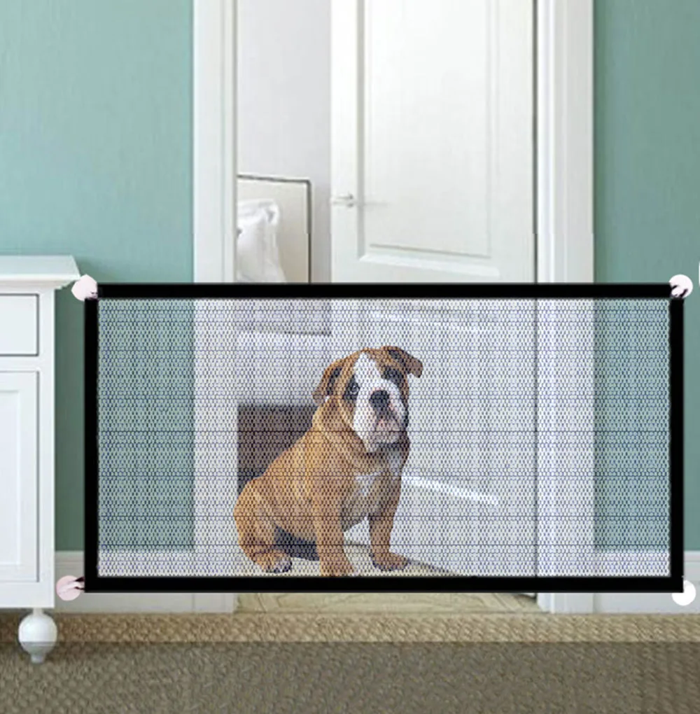 Mesh Magic-Gate Dog Pet Fences Portable Folding Safe Guard Indoor and Outdoor Protection Safety Magic Gate For Dogs Cat Pet-1