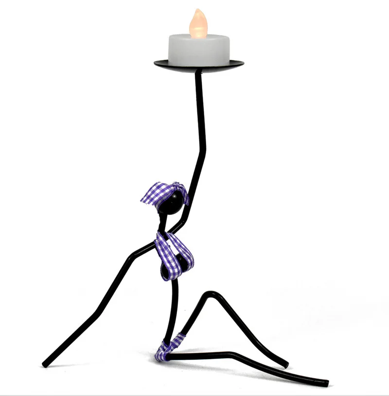 New Design Bikini Girl Miniature Model Metal Candle Stick LED Candles Home Decoration Figurine Living Room Decor Ornament Crafts
