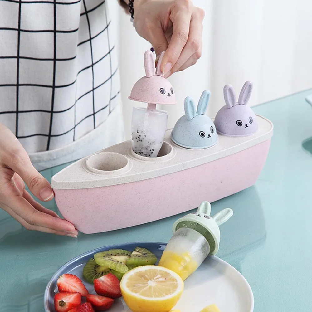 

Home Food Grade Cartoon Cute Rabbit Ice Cream Mold DIY Homemade Popsicle