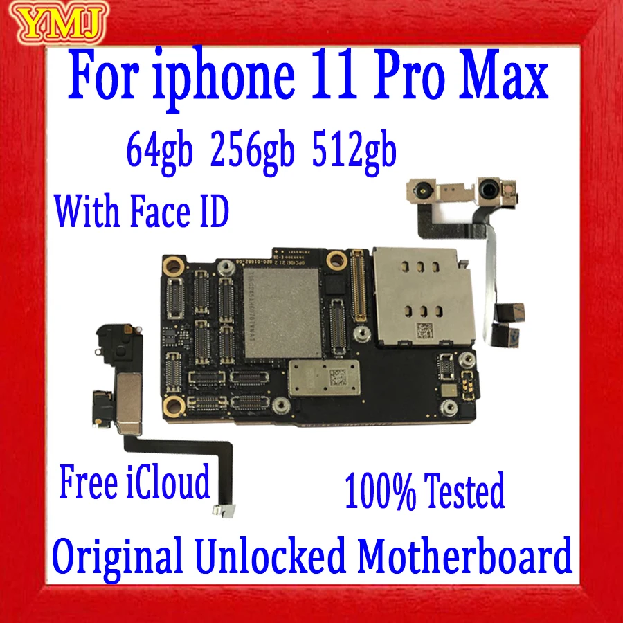 100% оригинальная разблокированная материнская плата для iPhone 11Pro max с/без Face ID 64 Гб