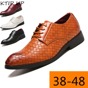 

2019 Genuine Leather Casual Men Shoes Fashion Men Flats Round Toe Comfortable Office Men Dress Shoes Plus Size 38-48