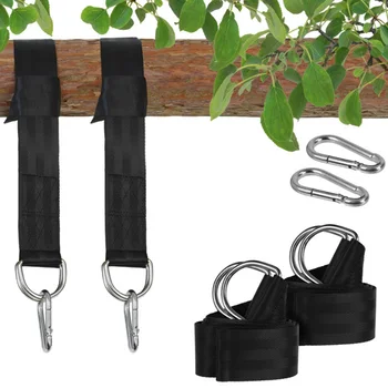 

Heavy Duty Tree Mount Bandage Carabiner Hammock Attachment Accessories Home Garden Swing Rope Extension Seat Chair Easy Install