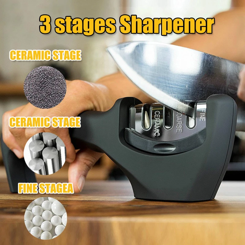 Точилка для ножей 3 этапа профессиональный точильный камень съемный