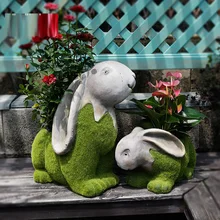 Скандинавский Пастораль милый кролик цветочный горшок комната кабинет Прихожая домашний кролик искусство растение в горшке горшок украшения в сад R2880