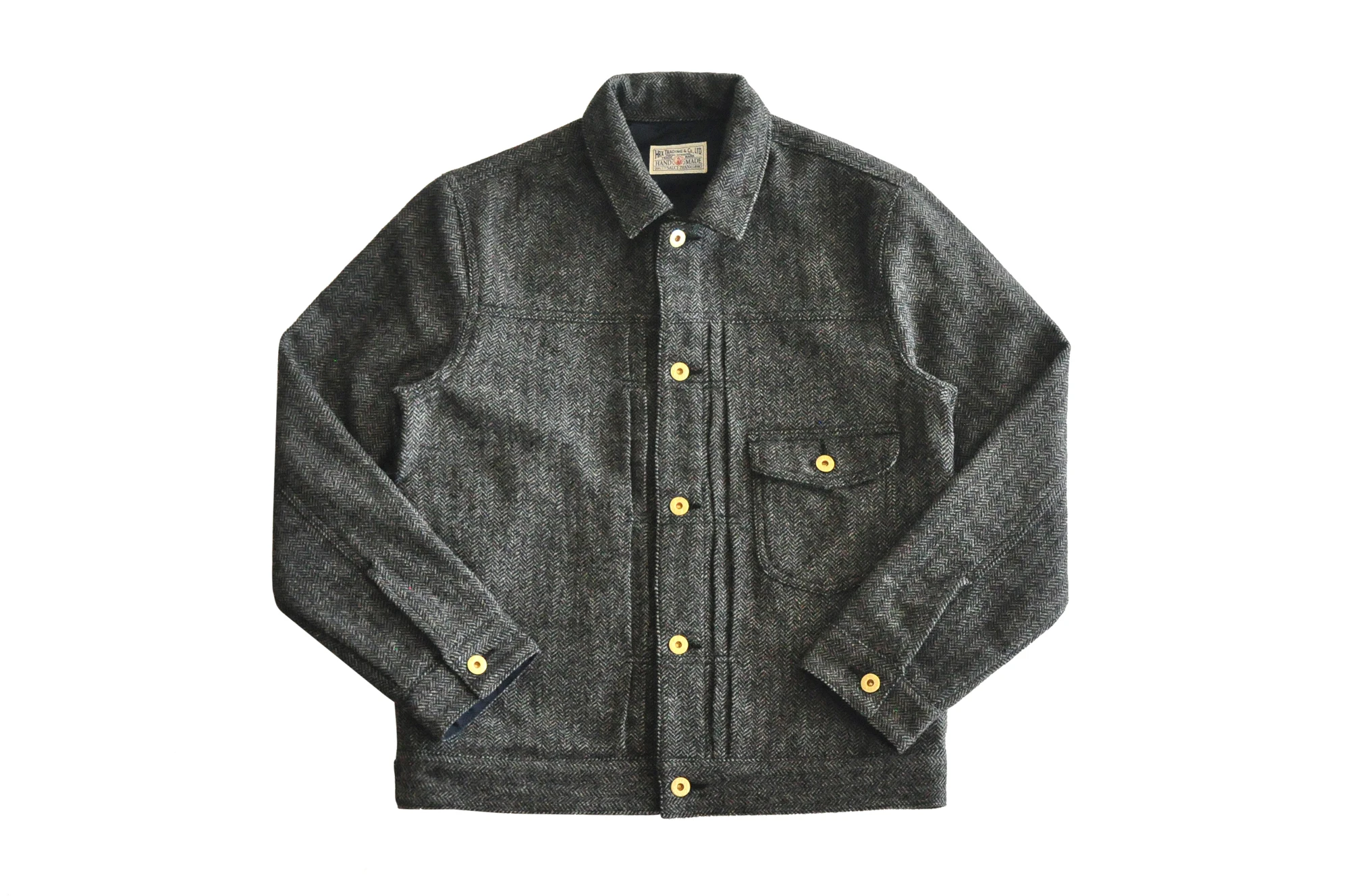 Gray-black SauceZhan, тип 2, зимняя куртка, тип 2, куртка для водителя грузовика, винтажная шерстяная куртка, мужские куртки, куртка для мужчин, приталенный шерстяной Блейзер - Цвет: Gray-black