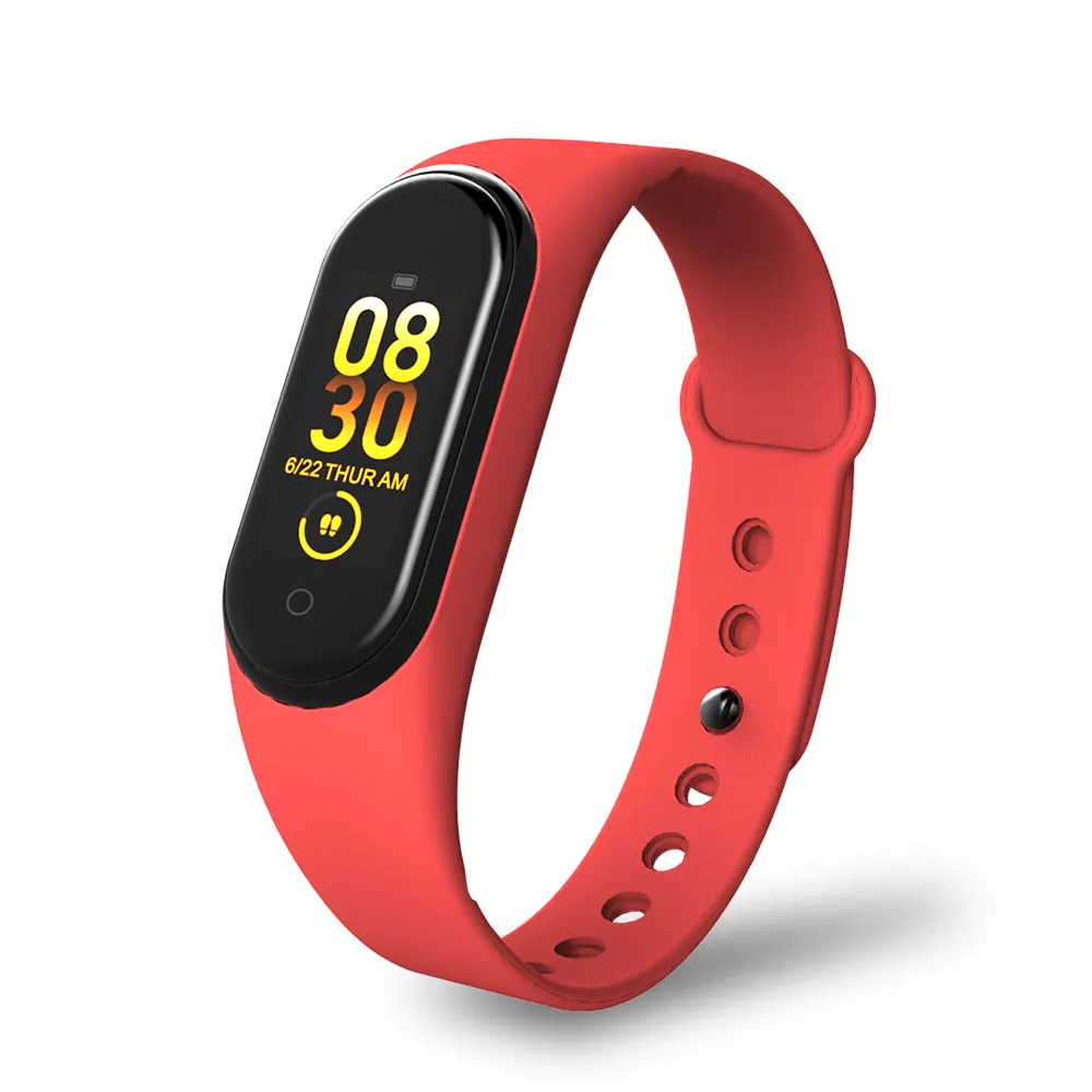Red Дизайн M4 водонепроницаемый умный Браслет и Smartband и счетчик шагов кровяное давление цветной экран Smartband Смарт-часы для фитнеса - Цвет: Red