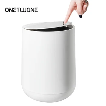 

Round Pressing Dustbin Kitchen Living Room Toilet Double-decker Waste Binns Trash Can Garbage Can