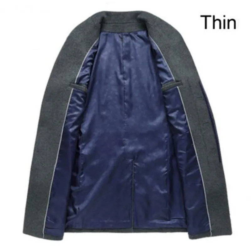 Новые зимние шерстяные длинные peacoat мужские облегающие повседневные толстые пальто мужские теплые Ветровки тренчи Куртки, MA209