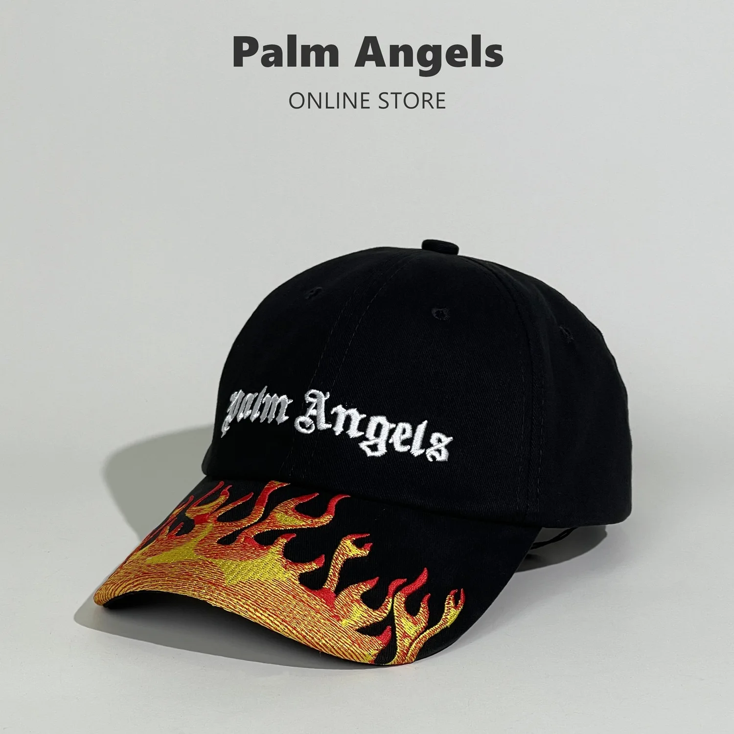 Palm Angels 21SS Unisex sun hat with flame pattern Beauty tide PA Luxury Embroidered high quality Baseball Cap | Аксессуары для