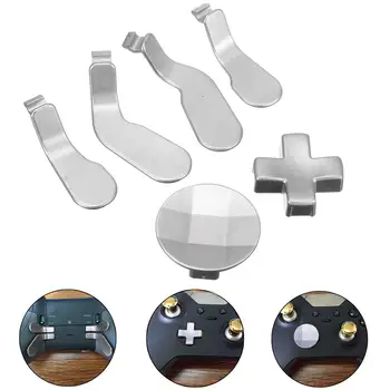 

6Pcs Silver Metal Buttons Mod Replacement Kit For Xbox one Elite Gaming Controller Directional Pads Upper Lower Paddles Mod Kit