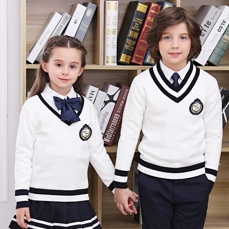 

Spring And Autumn Children's Sweater Pullover 2019 New Sweater In The Big Children's Long Sleeve Coat British College Trend