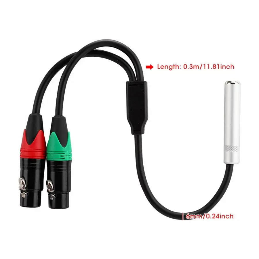Аудиокабель 0 3 м 24AWG из чистой меди с двойной защитой 6 35 гнездовой на XLR Женский