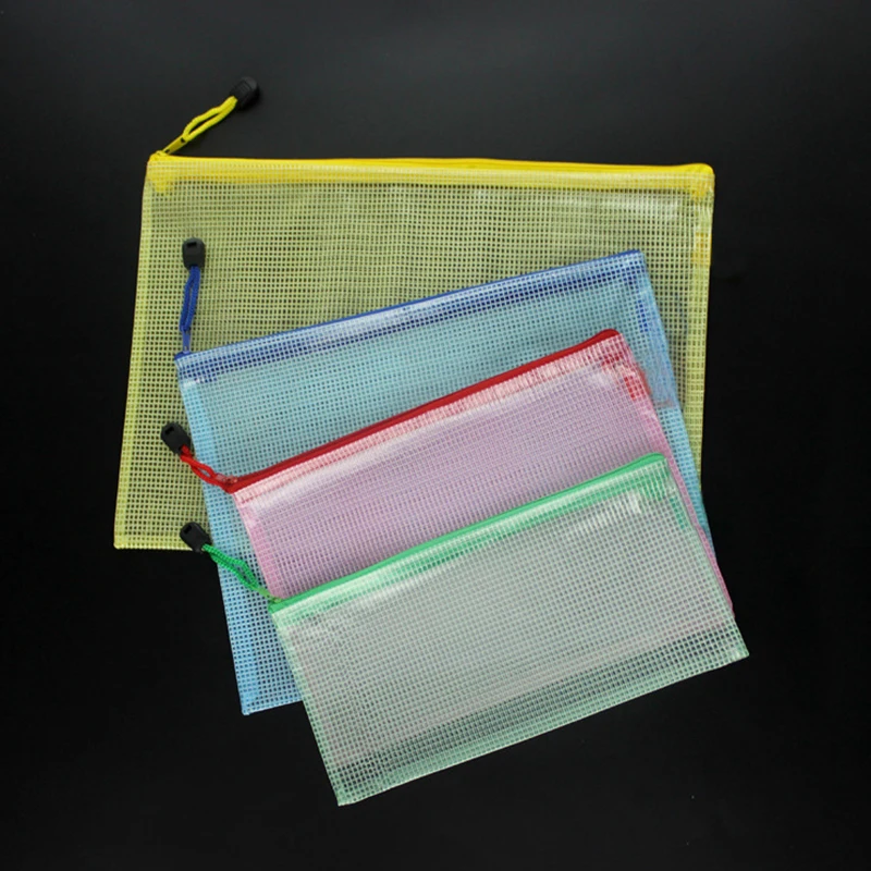 File Folder Organizer 1pcs A3 A4 A5 A6 Waterproof Plastic Zipper Paper File Folder Book Pencil Pen Case Bag File Document Bags Office Student Supply