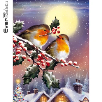 

Evershine Full Square Diamond Embroidery Bird 5D DIY Christmas Diamond Painting Animal Cross Stitch Snow Home Decor Gift