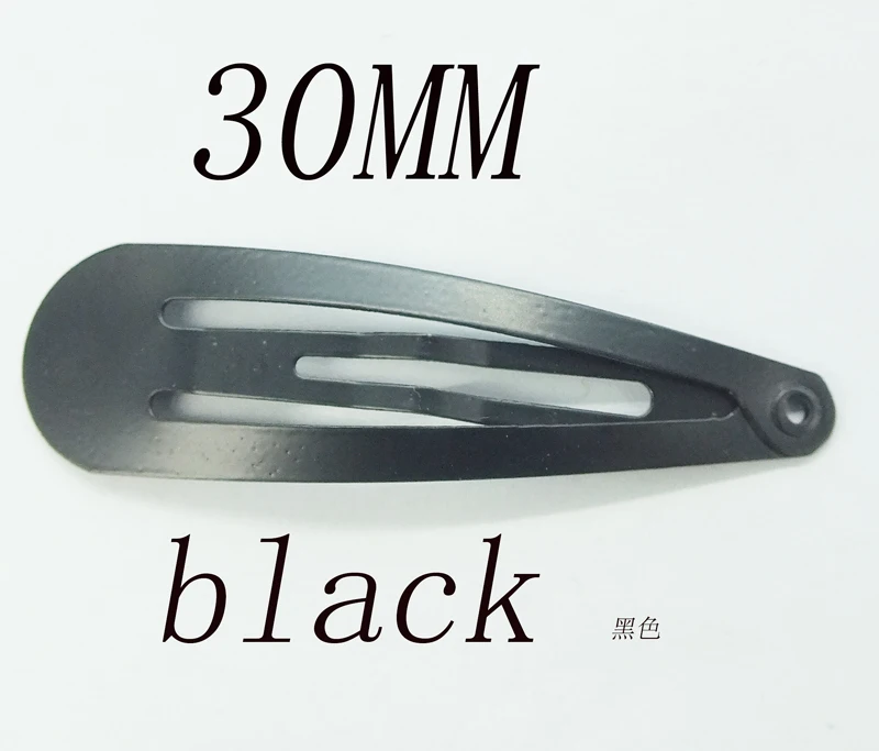 1000 шт 50 мм родиевое покрытие оснастки заколки для волос Малыша Луки аксессуары - Окраска металла: 30mm black