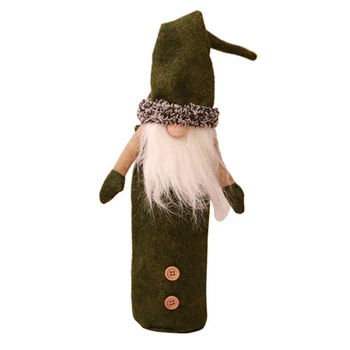

Christmas Table Decor Dinner Party Red Wine Christmas Santa Tree Bottle Cover Bag Sets Bottle Decor for New Year Xmas Dinner