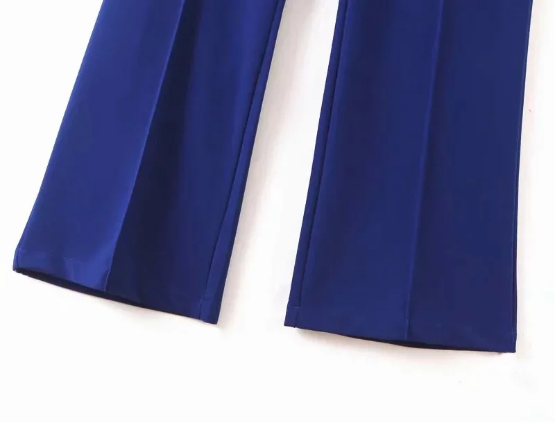 Bella Philosophy женский осенний синий двубортный Блейзер костюм Офисная Леди элегантные брюки