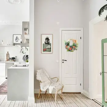 

16inch Wreath Artificial Twig Simulation Succulent Flower Handmade Round Garland for Front Door Wall Window Wedding Party Decor