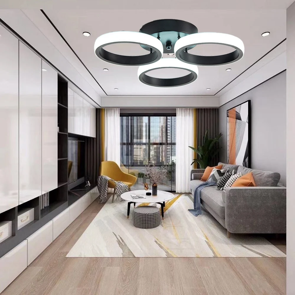 Modern LED Chandelier Lights Living Room Bedroom Corridor Indoor Rings Lighting Ceiling Mount Luminaire Lustre Chandeliers led chandelier ceiling chandelier