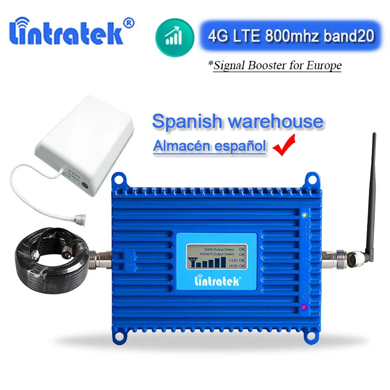 Lintratek 4G LTE 800 МГц Репитер сигнала band 20 Интернет усилитель сотовой связи AGC ALC усилитель для домашнего использования в Европе Lintratek 4G LTE 800 МГц Репитер сигнала band 20 Интернет усилитель сотовой связи AGC ALC усилитель для домашнего использования в Европе