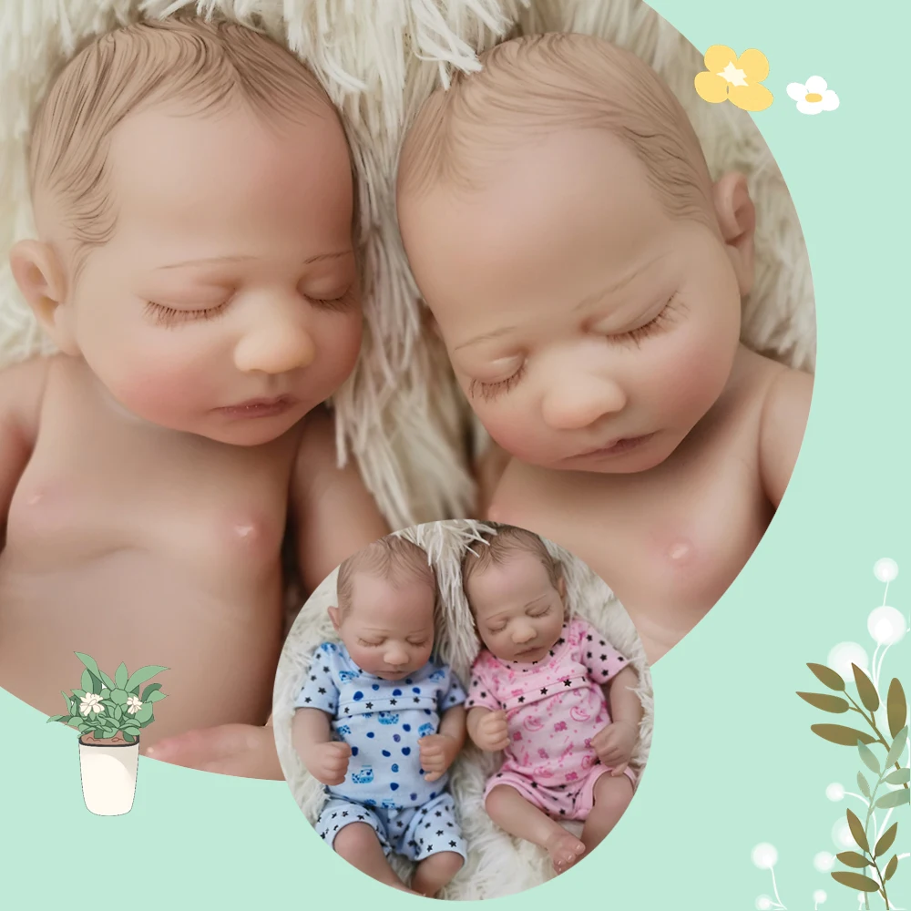 OtardDolls 10 дюймов полный Силиконовый reborn baby dolls Близнецы Куклы Reborn Младенцы Bonecas Bebes reborn для детей ребенок девочка подарок