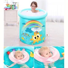 Портативная складная пластиковая Ванна лотки утолщенные взрослые надувная ванна для дома один спа массажный бассейн крепкое ведро для купания