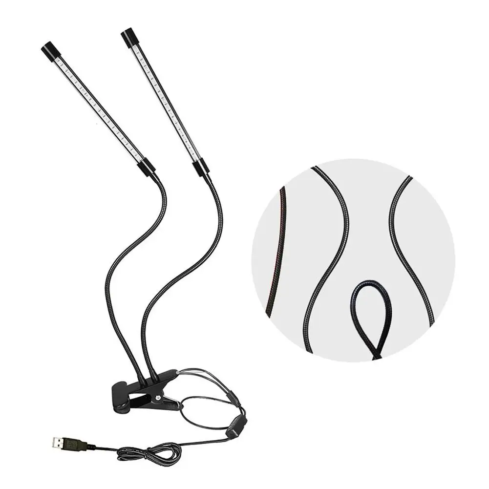 Flexible Long Arm Plant Light Desk Clip Full Spectrum Indoor Plant Flower Lamp for Succulent Plants Growing Indoor Grow Light
