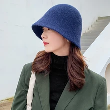MAXSITI U 2021 moda cappello a secchiello lavorato a maglia cappelli misti in Cashmere per donna cappellino da bacino caldo cappelli da pescatore invernali versatili coreani