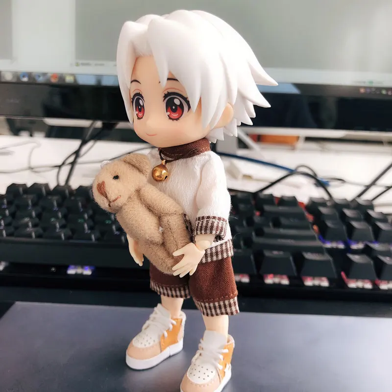 Ob11 1/12 bjd детская одежда GSC dsf PICCODO простой кофе медведь костюм куклы одежда шляпа+ пальто+ штаны, аксессуары в подарок