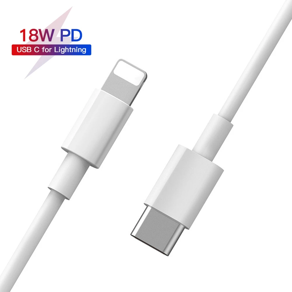 1 2 м usb type C к USB кабель для iPhone 11 Pro Max X XS XR 8 Plus 18 Вт PD Быстрый зарядный Lightning передачи