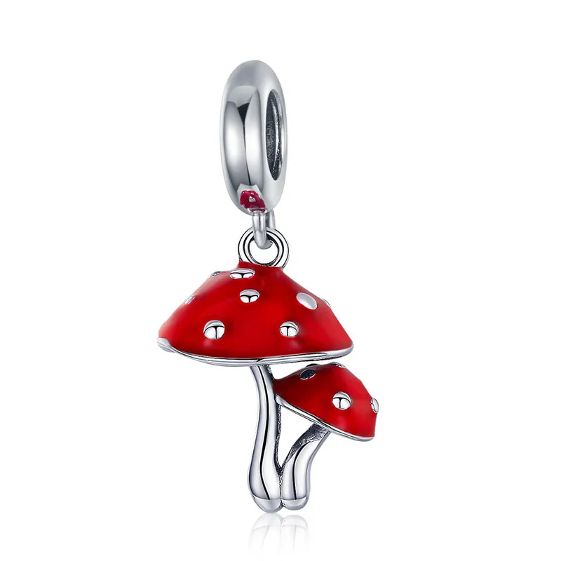 Fit Pandora браслет 925 серебро подарок матери сердце фруктовые бусины DIY S925 Любовь Мама арбуз амулеты "Клубника" - Цвет: sa1060