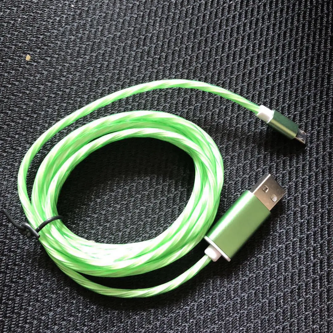 Светодиодный светящийся течет usb-шнур для Зарядное устройство Тип C/Micro Зарядка через USB кабель для передачи данных для iPhone X для samsung проводное зарядное устройство Шнур