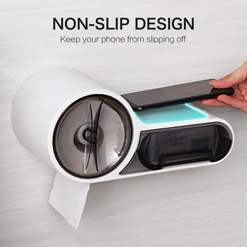 

Bathroom Roll Tray Shelf Multipurpose Toilet Tray Free Punch Waterproof Creative Tray Shelf Creative Drawer Storage Tissue Box